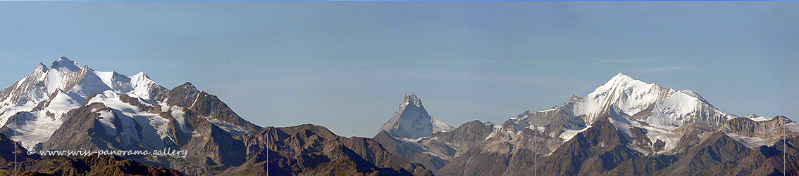 Eggishorn panorama towards Metterhon Weisshorn swiss-panorama.gallery