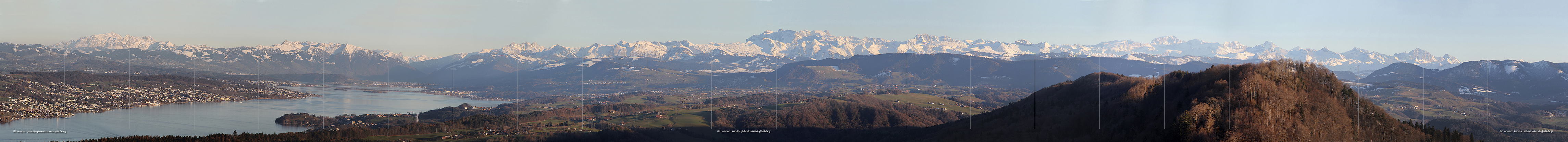 swiss panorama gallery Albis Pass  Alpenpanorama beschriftet