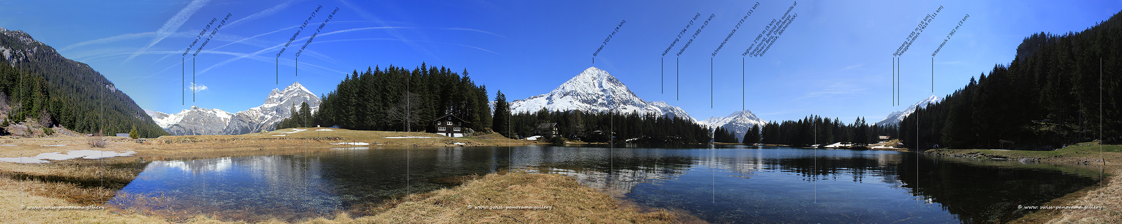 Intschi Amsteg Arnisee panorama Urner Alpen beschriftet Lake Arni
