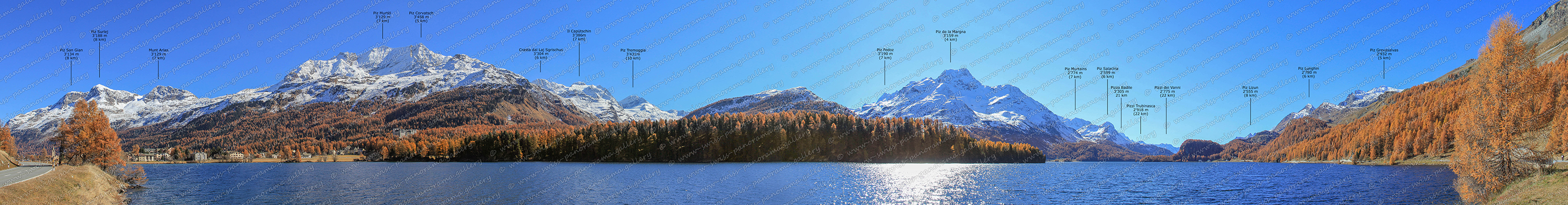 swiss panorama gallery Silsersee panorama  Bergpanorama Upper Engiadina Lakes Area