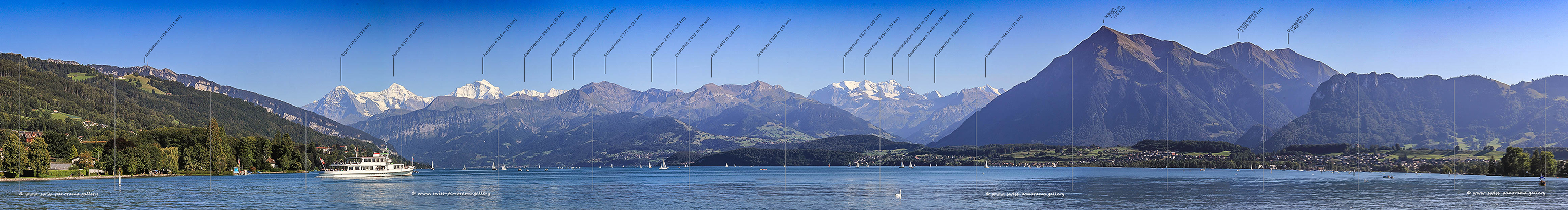 Swiss Panorama Berner Alpen panorama Thunersee, Bernese Alps panoramic view lake Thun