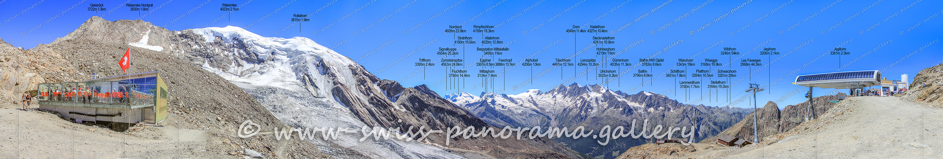 Switzerland panorama Hohsaas Saastal Alpenpanorama