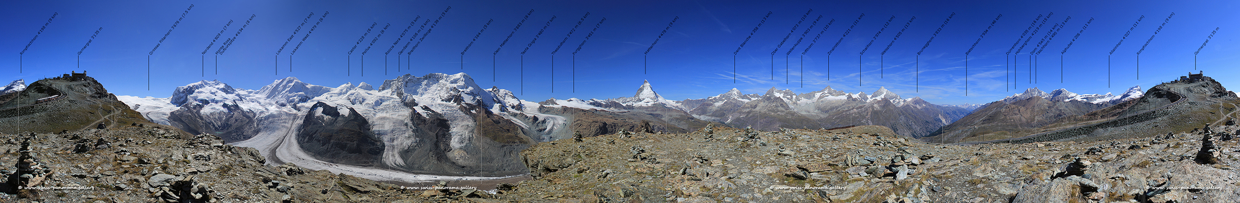 360 degree panorama from the Gornergrat