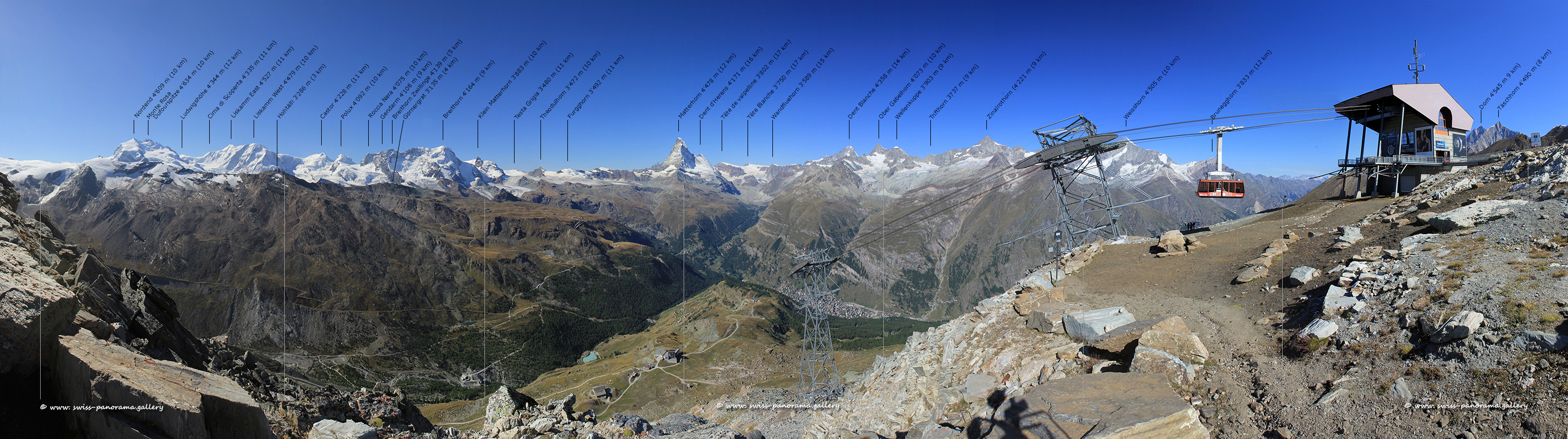 swiss panorama Zermatt Rothorn