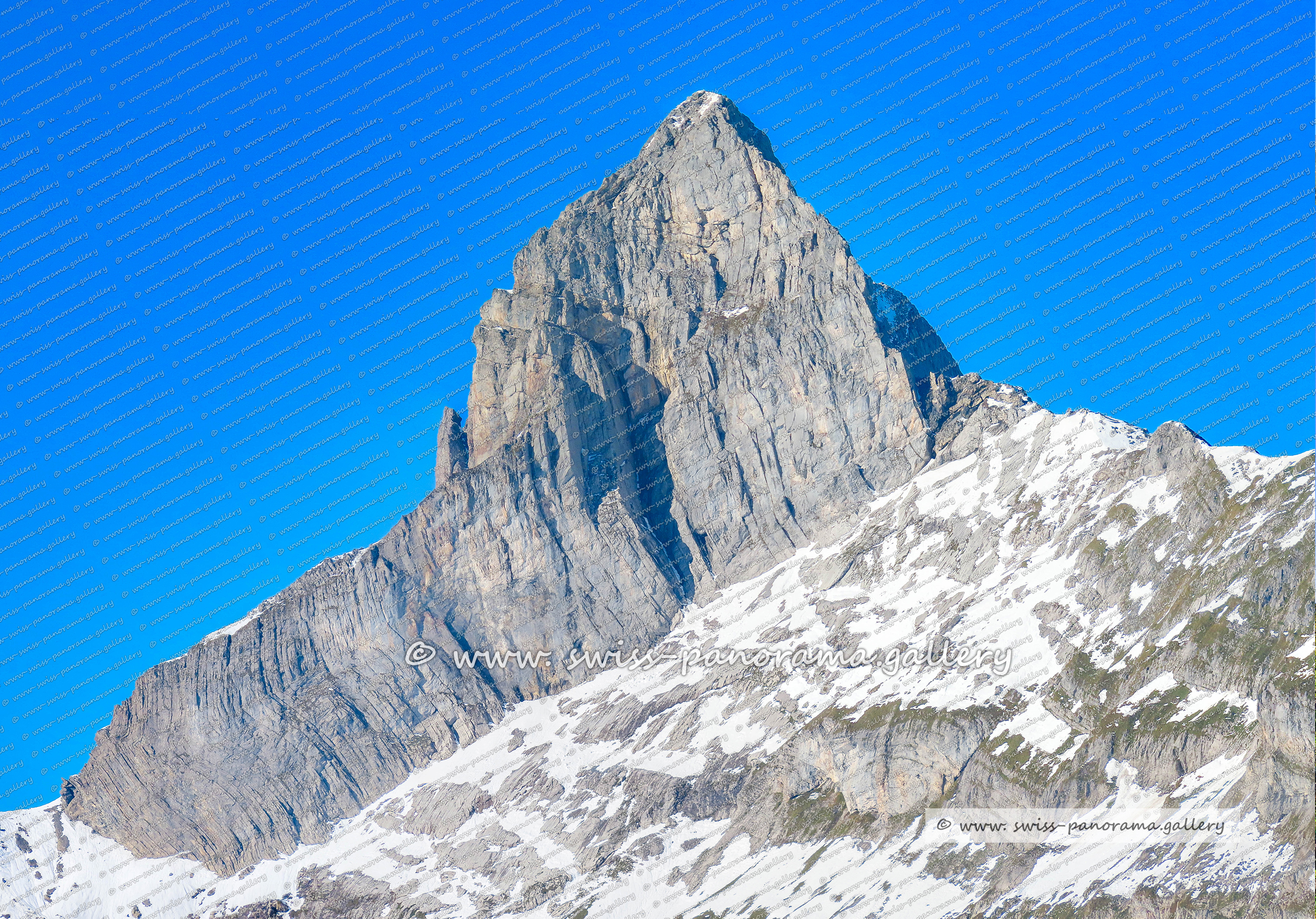 Beschriftetes Schweizer Alpenpanorama Braunwald Höch Turm, Schwyzer Alpen, Glattalp, Braunwald,