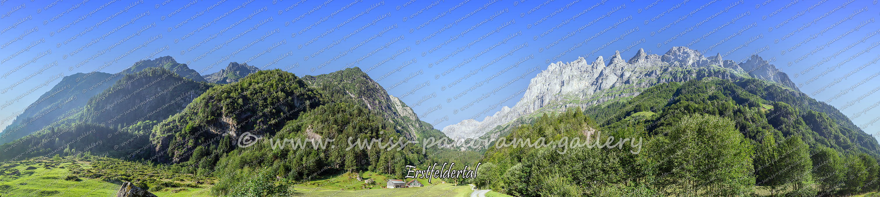 Beschriftetes Alpenpanorama Erstfeldertal, Erstfeld, Urner Alpenpanorama, swiss mountain panorama,  Hinter Schlossberg 3133m, Fruttegg 1524m 1.9km, Vorder Schlossberg 2931m, Hoch Geissberg 2395m Spitzen Horen 2110m, Vorder Schloss Ostgipfel, Vorder Schloss 2775m, Rundstock 2459m, Sunnig Stock IV, Sunnigstock V 2575m, Fläugenfadhorn 2710m, Sunnig STock III, Äiehorn 2045m, Gwasmet 2265m, Hundtschingel 2371m, Ruchen 2628m, Punkt 1734m
, Hinter Päuggenstöckli 2509m, swiss panorama, gallery Swiss panorama gallery,