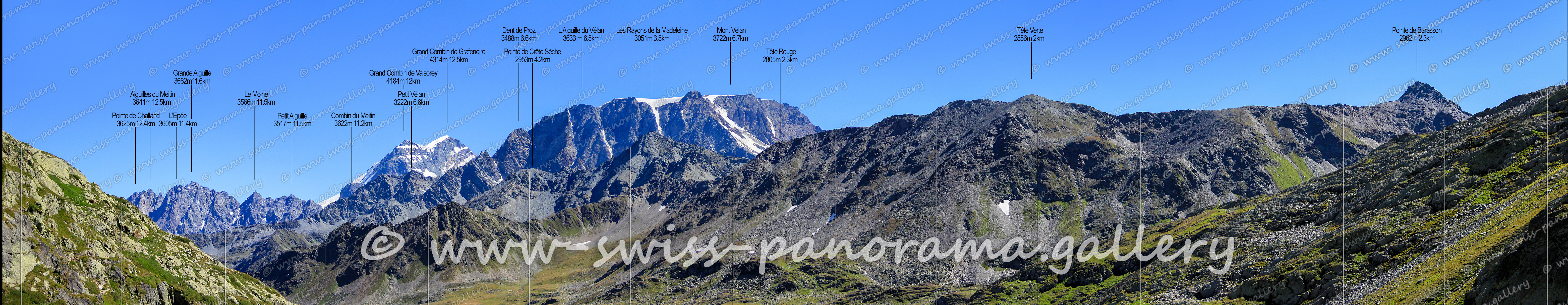 Panorama Grand Combin de Frafeneire Grand Saint Bernhard Alpenpanorama swiss-panorama.gallery