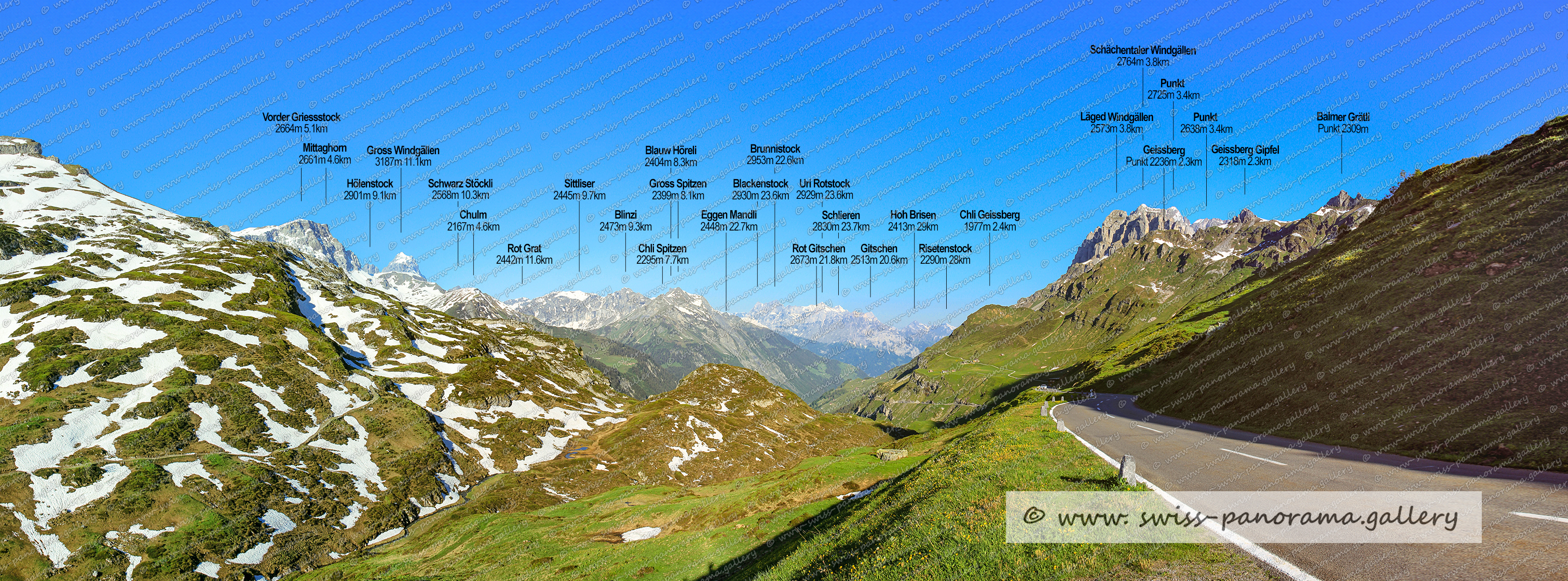 Beschriftetes Alpenpanorama von der Alp Oberalp, Schächental, Swiss mountain panorama, Läged Windgällen 2573m, Schächentaler Windgällen 2764m, Geissberg 2236m, Geissberg Gipfel 2318m, Chli Geissberg 1977m, Balmer Grätli Punkt 2309m, Märcher Stöckli 2382m, Chli Glatten 2313m, Berglichopf 2308m, Höch Pfaffen 2459m, Pfaffenstock  2413m 6km, Grätli 2215m, Pfaffentürm,  2368m, Rossstock 2461m, Gamperstock 2275m, Spilauerstock 2270m, Spilauergrätli 2303, Hagelstöckli 2183m, Stock 2142m im Schächental, Hagelstock 2181m, Swiss Panorama Gallery, Schweizer Bergpanorama Schächental, Urner Alpenpanorama,