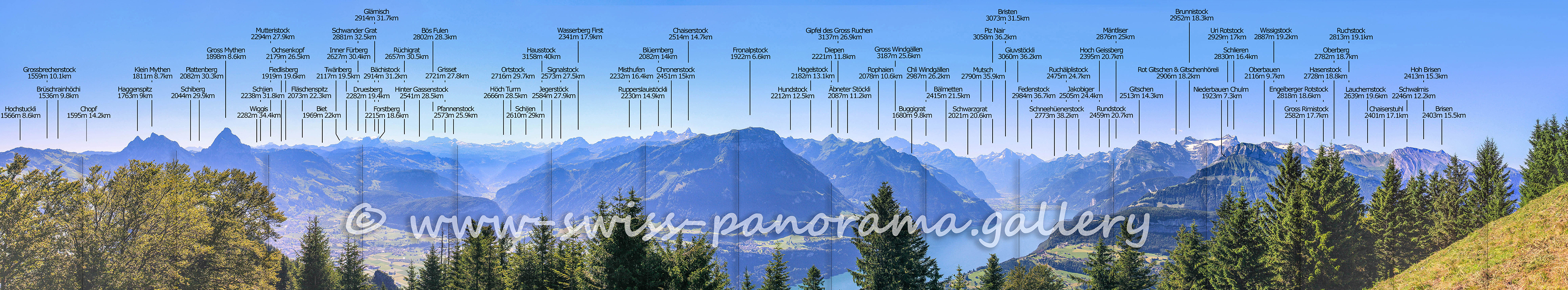 Schweizer Alpenpanorama Urmiberg Blick über den Vierwaldstättersee Switzerland panorama European Alps