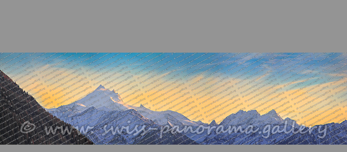 Weisshorn im warmen Abendlicht Waliser Alpenpanorama Swiss Alps