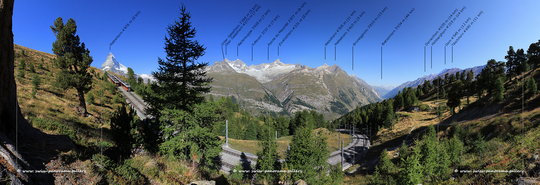 Zermatt panorama Riffelalp Gornergrat Railway
